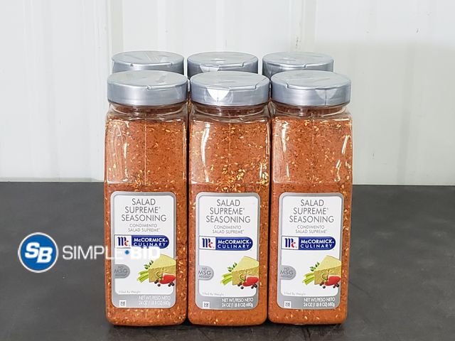Lot 58-76030 - Lot of (6) McCormick Salad Supreme Seasoning 24 oz - unopened - expired