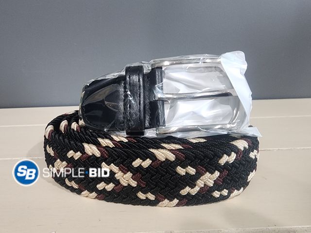 Lot 58-26273 - New Casual Stretch Braided Web Belts for Mens Women,Zinc Alloy Buckle Woven Elastic Belt Width 1.37"...