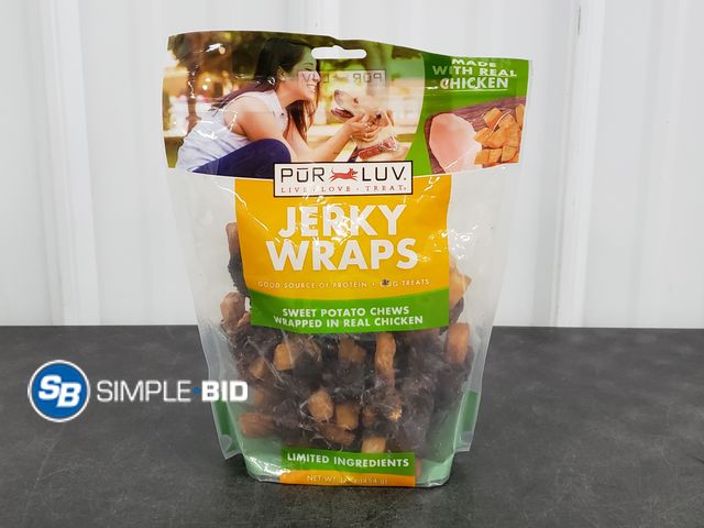 Lot 58-50611 - New Pur Luv Chicken Wrapped Sweet Potato Dog Treats, Rawhide Free Jerky Wraps, Made with Real Chicke...