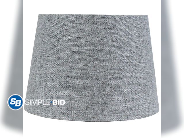 Lot 58-21595 - Lot of (3) New Better Homes &amp; Gardens Grey Tweed Accent Lamp Shades - 8" Diax 10" Dia bottom x 7...