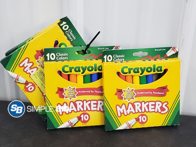 Lot 58-60415 - MARKERS! Lot of (4) New Crayola Markers 10 pack each