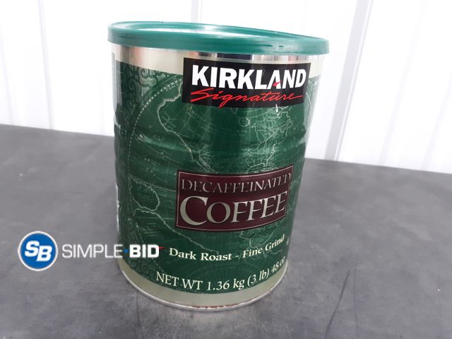 Lot 58-39181 - Kirkland Decaffeinated COFFEE Dark Roast fine grind 3lb - unopened