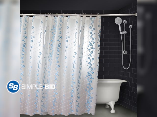 Lot 58-34034 - New Bubble Column Shower Curtain - 71" x 71"