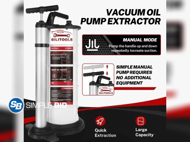 Lot 58-41927 - BILITOOLS 9L Pneumatic/Manual Oil Extractor Pump, Vacuum Oil Fluid Pump  - appears unused