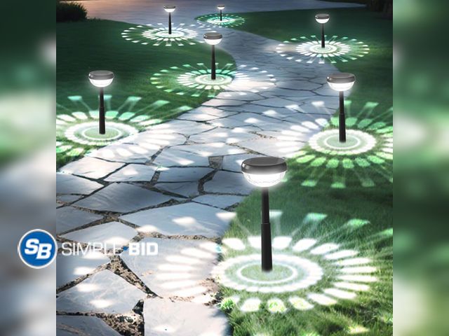 Lot 58-68435 - New Ensenior 6-Pack Solar Lights Outdoor, Auto ON/Off 6500K LED Solar Garden Lights for Pathway, Yar...