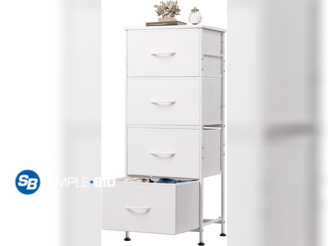 Lot 58-26724 - WLIVE Dresser with 4 Drawers, Storage Tower, Organizer Unit, Fabric Dresser for Bedroom, Hallway, En...