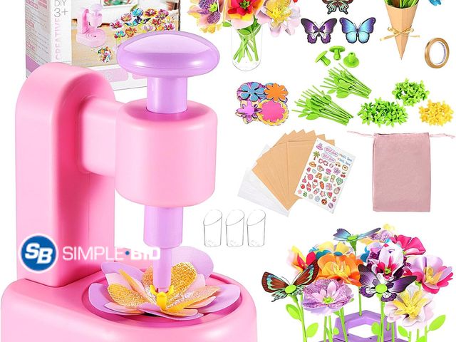 Lot 58-58084 - New DIY Flower Craft Kit, Fabric Flower Bouquets Toys, DIY Craft Kits Toys Flowers Making Kit for Ki...