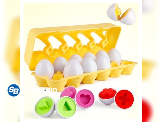 Lot 58-34029 - New Coogam Matching Easter Eggs, Learning Educational Fine Motor Skill Montessori Baby Toys for Todd...