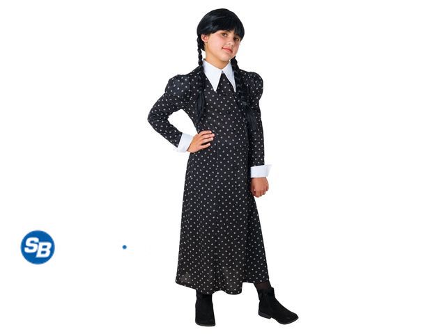 Lot 58-32532 - Wednesday Addams Dress Halloween Costume for Children, Girls Size M (7/8), by Rubies - appears unwor...