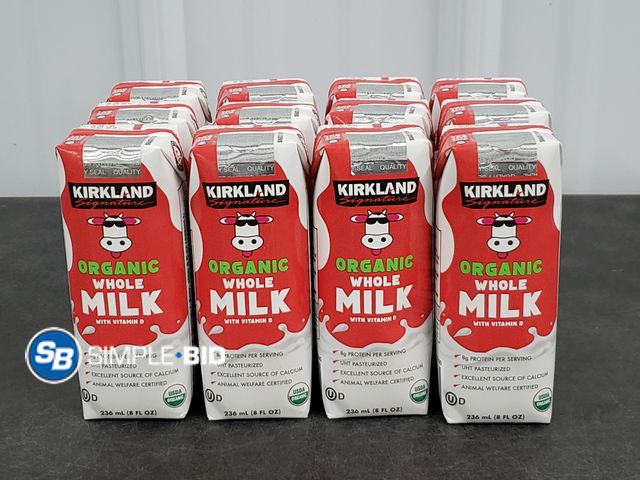 Lot 58-29924 - Lot of (12) Kirkland Organic Whole Milk 18 fl oz each - unopened