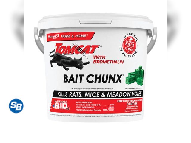Lot 58-58925 - New Tomcat with Bromethalin Bait Chunx Pail, For Agricultural Use, 4 lbs.