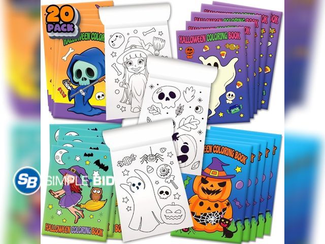 Lot 58-32553 - New ArtCreativity Halloween Coloring Books – Pack of 20 Mini 5"×7" Kids Books, Fun Non-Candy Hallowe...