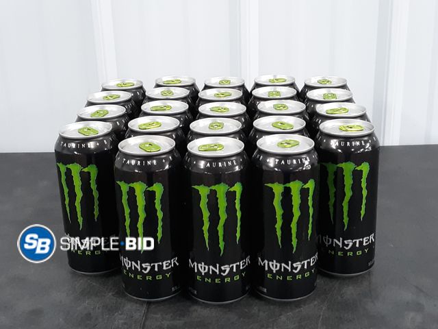 Lot 58-37756 - MONSTER! Lot of (23) Monster energy drinks - 16 fl oz - unopened - out of the box