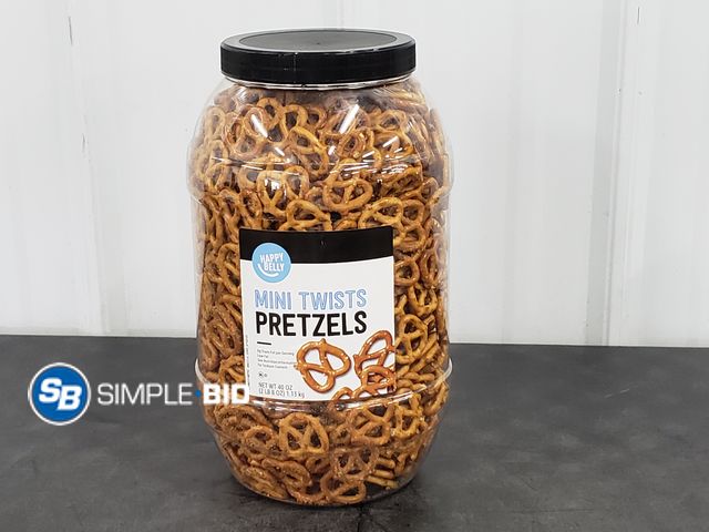 Lot 58-71759 - Happy Belly Mini Twists Pretzels 2lbs - unopened - expired