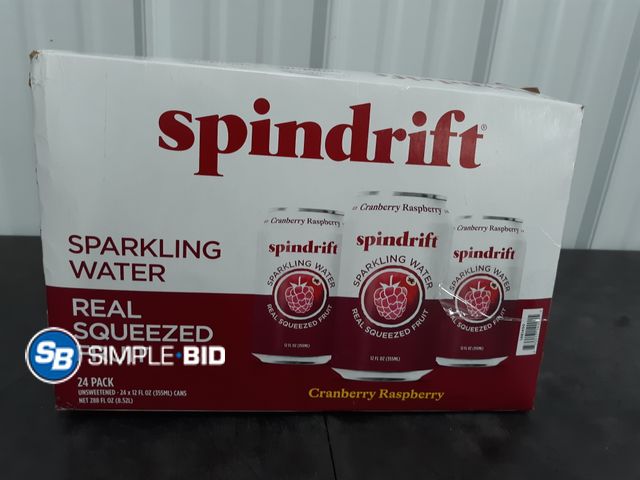 Lot 58-38437 - SPINDRIFT! sparkling water - Cranberry Raspberry - 22 cans - unopened