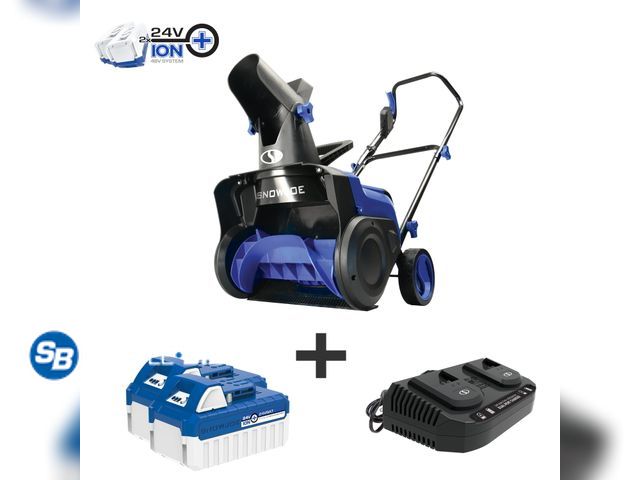 Lot 58-33198 - Snow Joe 48V 15" Cordless Single-Stage Snow Blower, Brushless Motor, 2 x 8.0-Ah Batteries &amp; Char...