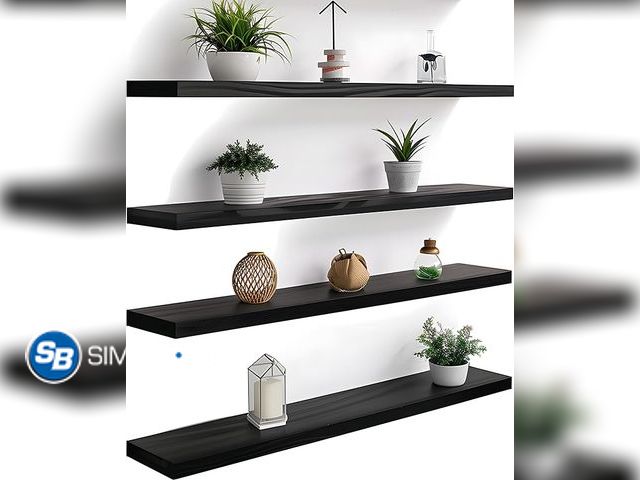 Lot 58-35308 - New Wood Floating Shelves for Wall Decor, Rustic Wall Shelves for Bedroom Bathroom Kitchen Living Ro...