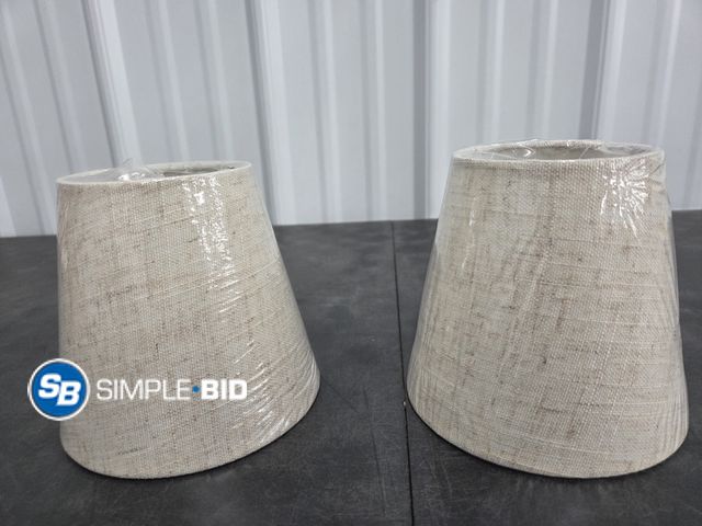 Lot 58-56576 - Lot of (2) Miniture Lamp Shades - Beige/linen Color
