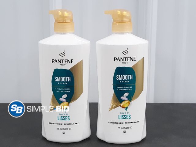 Lot 58-37399 - Lot of (2) New Pantene Pro-V Smooth and Sleek Conditioner 25.1 fl oz each