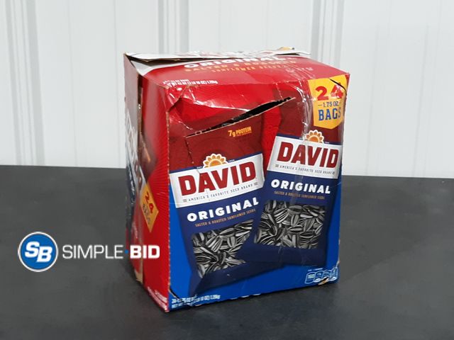 Lot 58-35433 - DAVID Original Salted and Roasted Sunflower Seeds - individually packaged - unopened