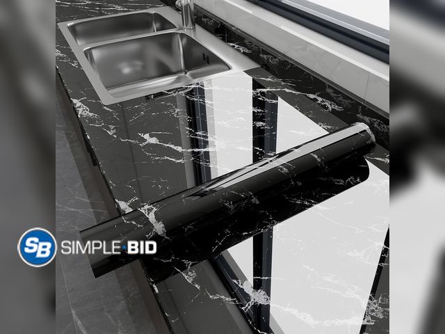 Lot 58-41404 - Lot of (2) Glossy Marble Contact Paper for Countertops Peel and Stick Wallpaper Self-Adhesive Remova...