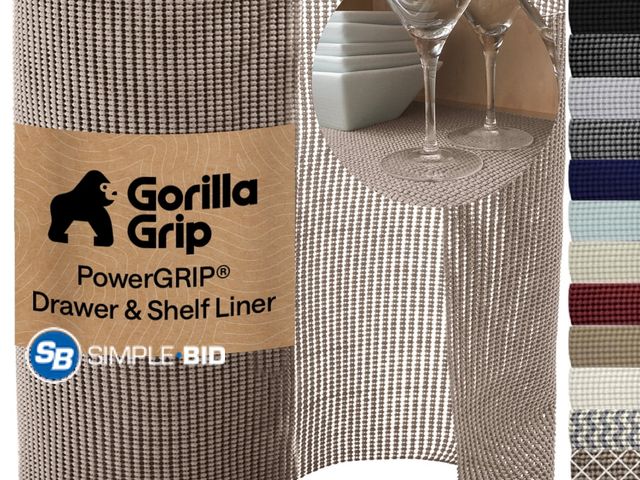 Lot 58-75995 - New GORILLA GRIP Drawer Shelf Liner, Non-Adhesive Liners for Kitchen Pantry Cabinets, Easy Install, ...
