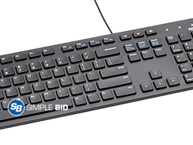 Lot 58-36917 - New Amazon Basics Wired QWERTY Keyboard, Full-Sized, Black