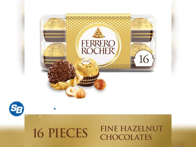 Lot 58-64896 - Ferrero Rocher Gourmet Hazelnut Milk Chocolate Gift Box, 16 Individually Wrapped Chocolates, 7 oz - ...