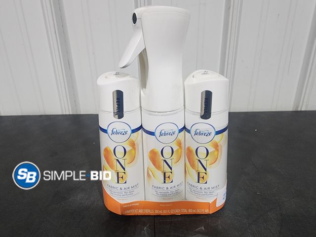 Lot 58-34690 - Febreze ONE Fabric and Air mist -- starter kit and 2 Refills -- MANDARIN- appears unused