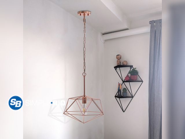 Lot 58-17900 - New Lalia Home 1 Light 16" Metal Wire Paragon Hanging Ceiling Pendant - Rose Gold