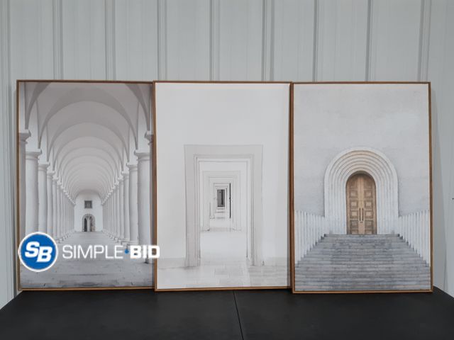 Lot 58-33086 - Lot of (3) New Union Station Archway Church Door Framed wall art - approx. 36" x 24"