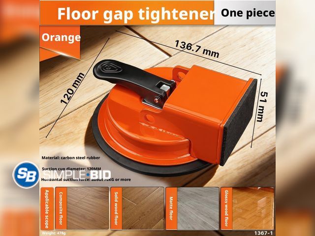 Lot 58-78255 - New Heavy Duty Floor Gap Fixer Tool, Laminate &amp; Hardwood Flooring Suction Wrench, Vinyl Plank &a...