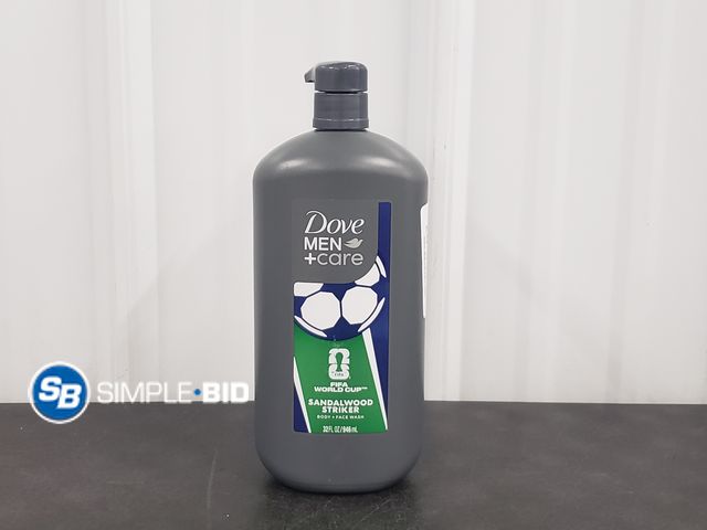 Lot 58-68504 - New DOVE Men + Care Sandalwood Striker Body + Face Wash 32 fl oz