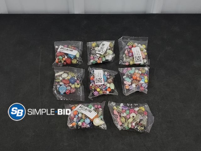 Lot 58-38937 - Lot of (8) Bags of BEADS - 30 come in each bag - variety of styles - great for necklaces - bracelets...
