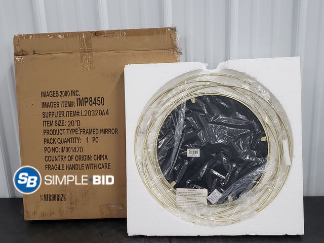 Lot 58-59577 - Round Framed Mirror 20"