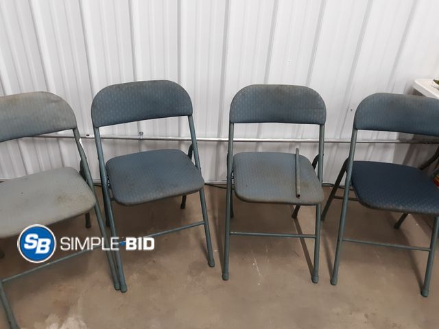 Lot 58-30454 - Lot of (4) Metal Folding Chairs - (1) Needs repair