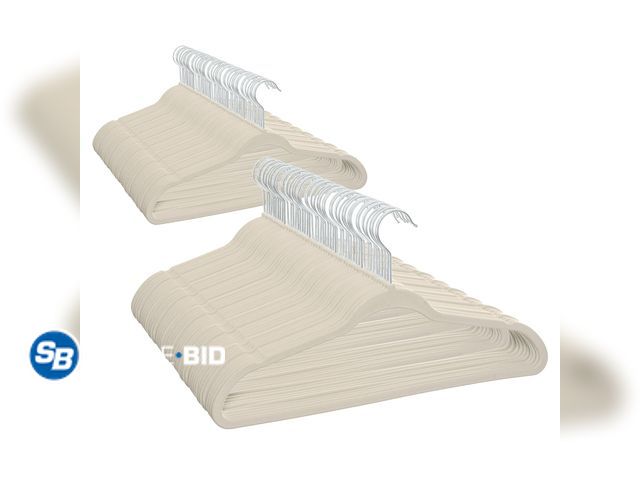 Lot 58-29758 - Better Homes &amp; Gardens Non-Slip Velvet Adult Clothing Hangers, Beige - 40 pack - unused - out of...