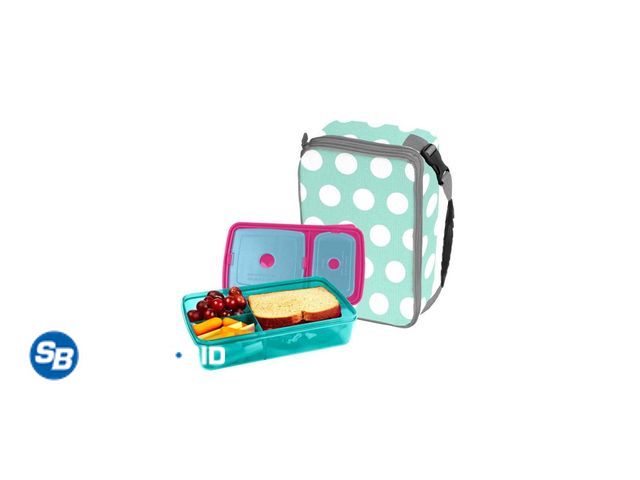 Lot 58-28802 - New Fit &amp; Fresh Bento Lunch Set, Beach Dot Blue