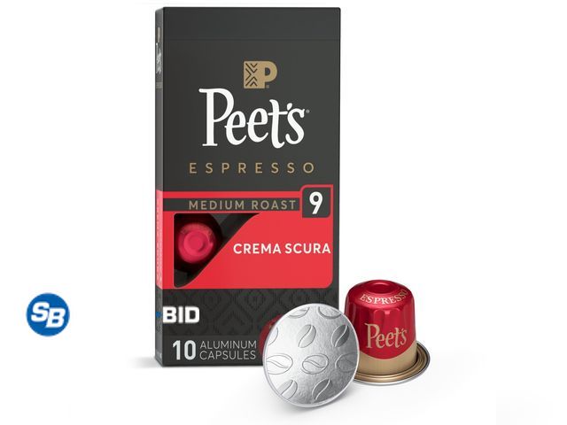 Lot 58-35912 - New Peet's Coffee Crema Scura Premium Medium Roast Intensity 9 Espresso Coffee Pods, 10 Count