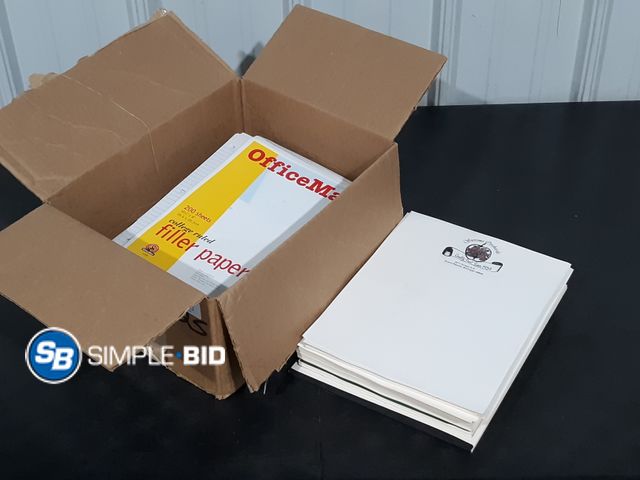 Lot 58-35210 - Box of Various Paper, Notebook and Plain