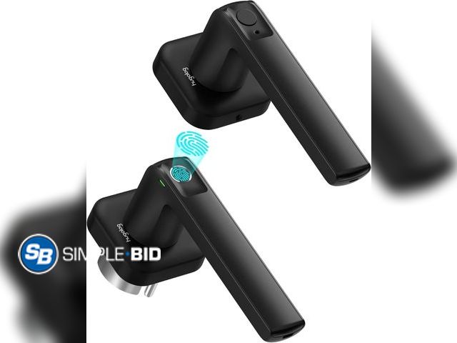 Lot 58-54107 - New Hugolog Fingerprint Door Lock, Keyless Entry with Voice Prompt, RGB Light Reminder, Easy to Inst...