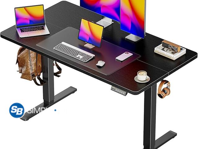 Lot 58-41366 - Huuger 48 x 28 Large Electric Standing Desk, Height Adjustable Desk, 27.6" Deep Desktop, Stand up Ga...