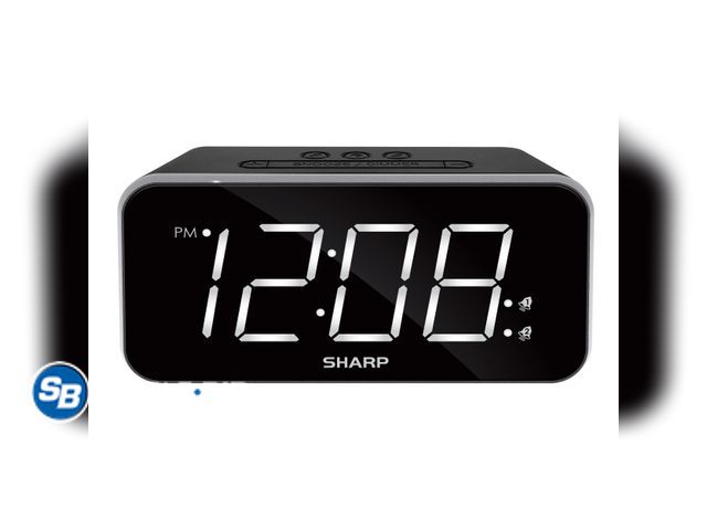 Lot 58-26936 - New SHARP Dual Alarm Clock with Jumbo Easy to Read 1.8” White LED Display, Black Case