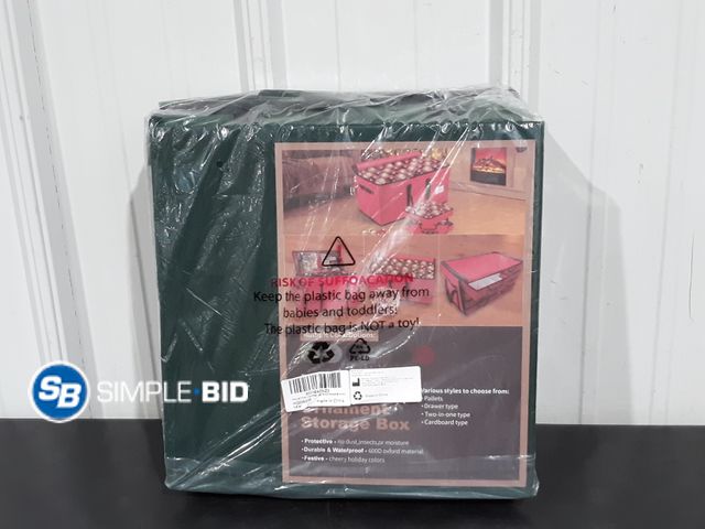 Lot 58-25309 - Ornament Storage Box - Green Color