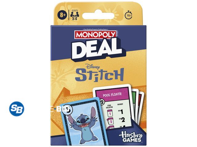 Lot 58-54077 - New Monopoly Deal: Disney Stitch Edition Card Game, Officially Licensed Disney Game for Kids 8+