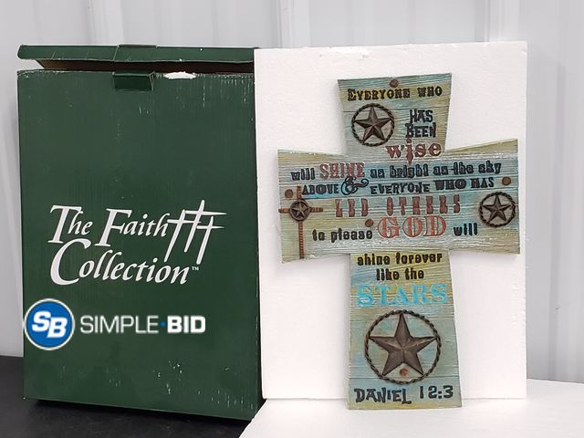 Lot 58-83503 - The Faith Collection - Decorative Cross Decor with Bible Vs.