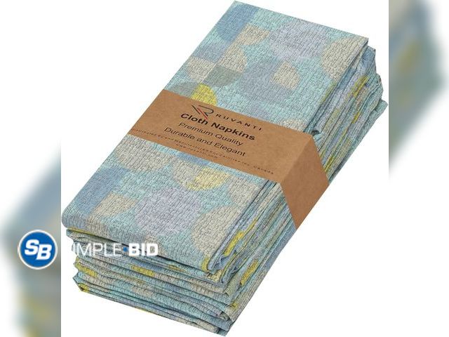 Lot 58-50828 - RUVANTI Cloth Napkins Set of 6 Cotton 100%, 18x18 Inches Napkins Cloth Washable, Soft, Absorbent. Co...