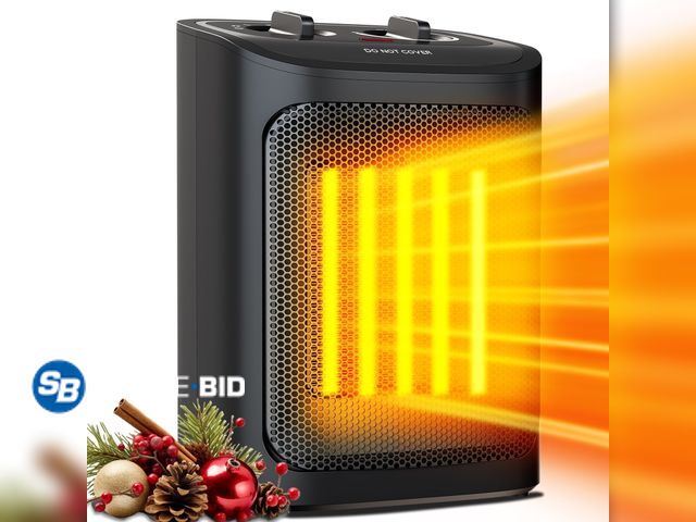 Lot 58-32883 - Auseo Space Heater, 750W/1500W, Ceramic Small Fan Heater for Indoor Use, 2S Rapid Heating, Multiple ...