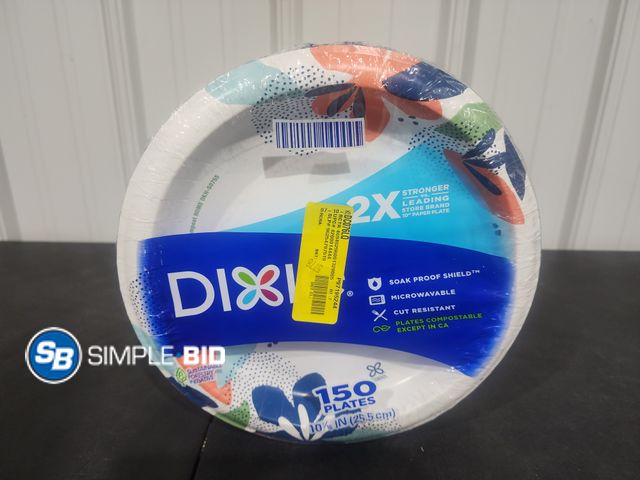 Lot 58-26726 - New DIXIE paper plates -- 150 plates 10 1/16