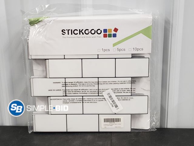 Lot 58-39678 - Stickgoo 10 Piece White Subway Tiles - Peel and Stick